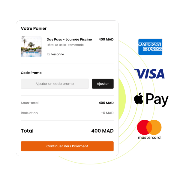 Simplifiez et encaissez en ligne les offres DayPass dès la réservation